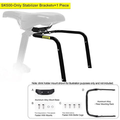 Rhinowalk Waterproof Bicycle Saddle Bag Stabilizer Bracket 10L-13L Large Capacity Tail Rear Bike Bag Holder Bike Trunk Bracket - Pogo Cycles