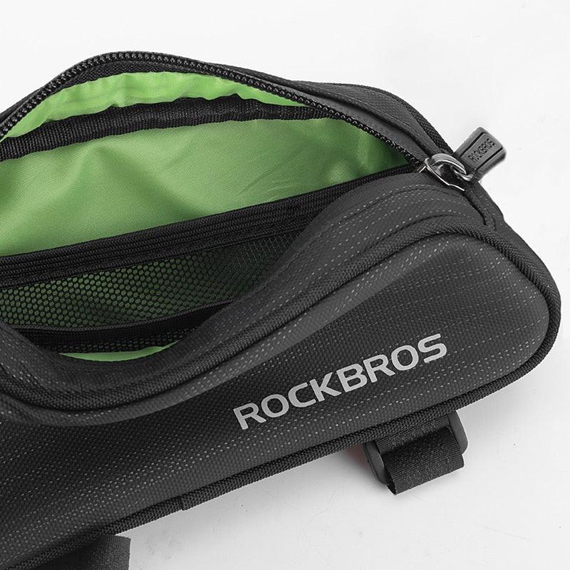 ROCKBROS Cycling Bike Bicycle Top Front Tube Bag Waterproof Frame Bag Big Capacity 1.1L MTB Bicycle Pannier Reflective - Pogo Cycles