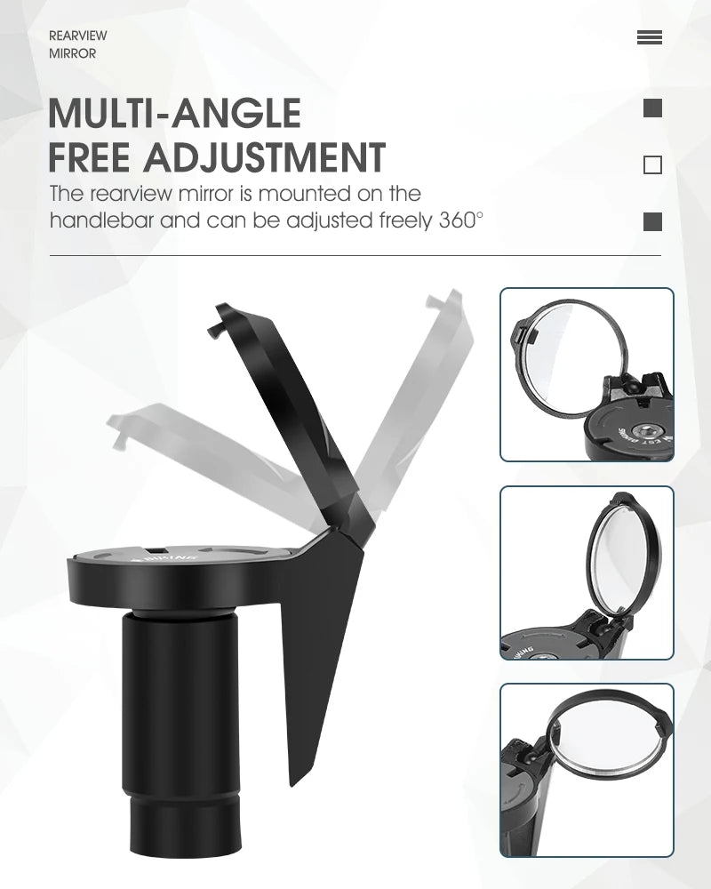 Multi-angle west bike  rearview mirror with adjustable design on a white background