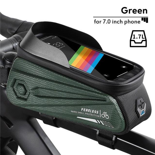 WEST BIKING Hard Shell TPU Bicycle Bag Touchscreen 6-7.4" Phone Stand Waterproof Front Beam Bag MTB Road Bike Cycling Equipment - Pogo Cycles