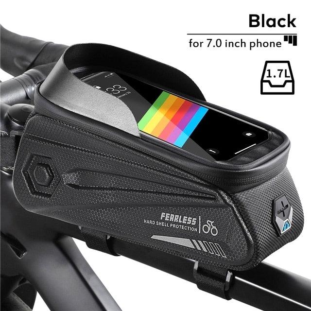 WEST BIKING Hard Shell TPU Bicycle Bag Touchscreen 6-7.4" Phone Stand Waterproof Front Beam Bag MTB Road Bike Cycling Equipment - Pogo Cycles