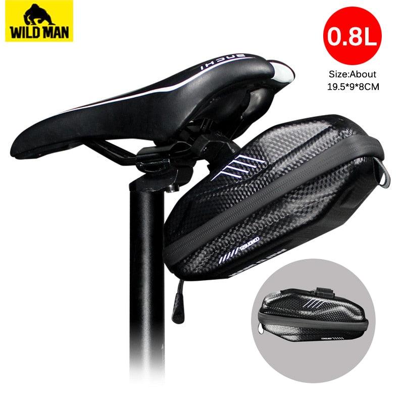 WILD MAN Bike Bag Rear Waterproof Bicycle Saddle Bag Hard Shell Cycling Accessories Bag - Pogo Cycles