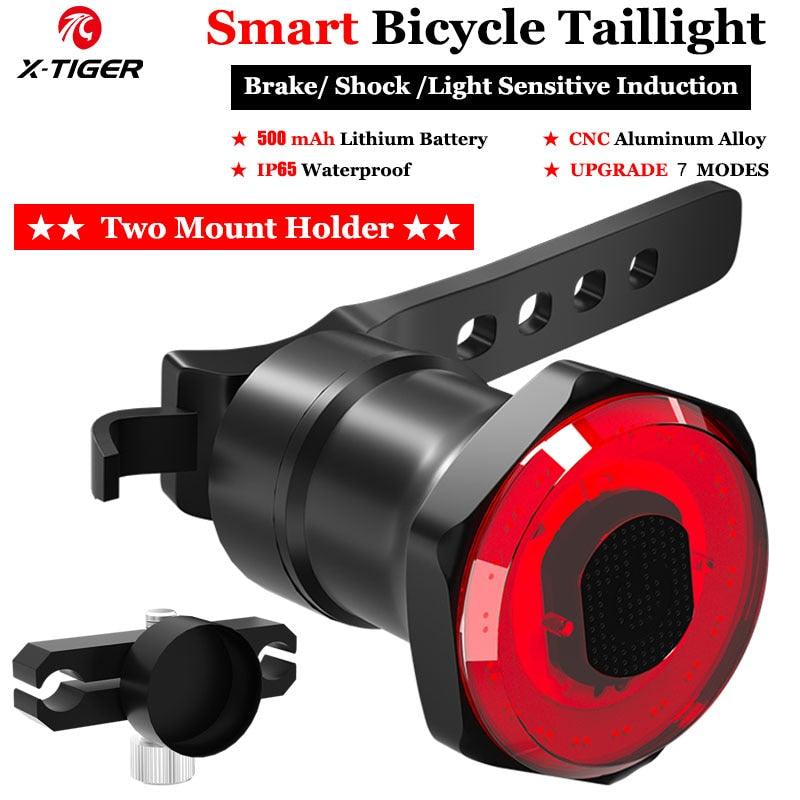 X-TIGER Smart Bicycle Taillight Ultra Bright Riding Safety Auto On/Off Safety Warning Bicycle Light Sensing Rear Lights - Pogo Cycles