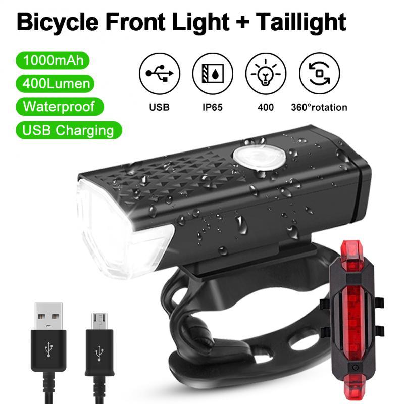 Bike Front Bicycle Lights Rear Taillight Rechargeable Headlight LED Flashlight Lantern Lamp Bicycle Safety Ciclismo Фонарик - Pogo Cycles